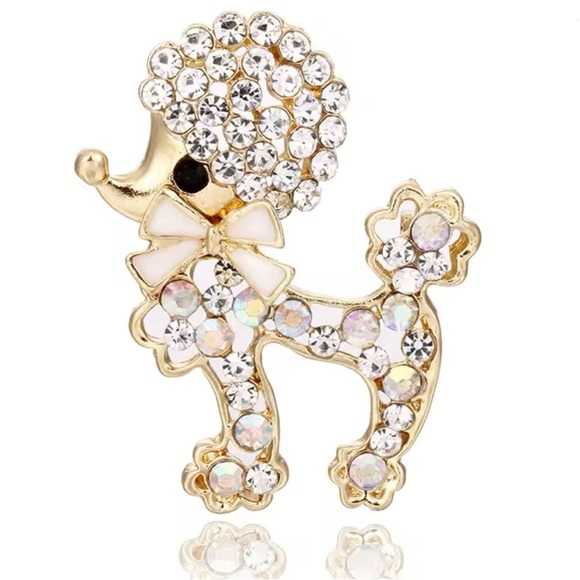 Adorable Poodle Puppy Dog Garment Brooches - Picture 1 of 3